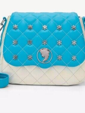 Nwt! Loungefly Disney Frozen Elsa Pearlescent Quilted Crossbody Bag